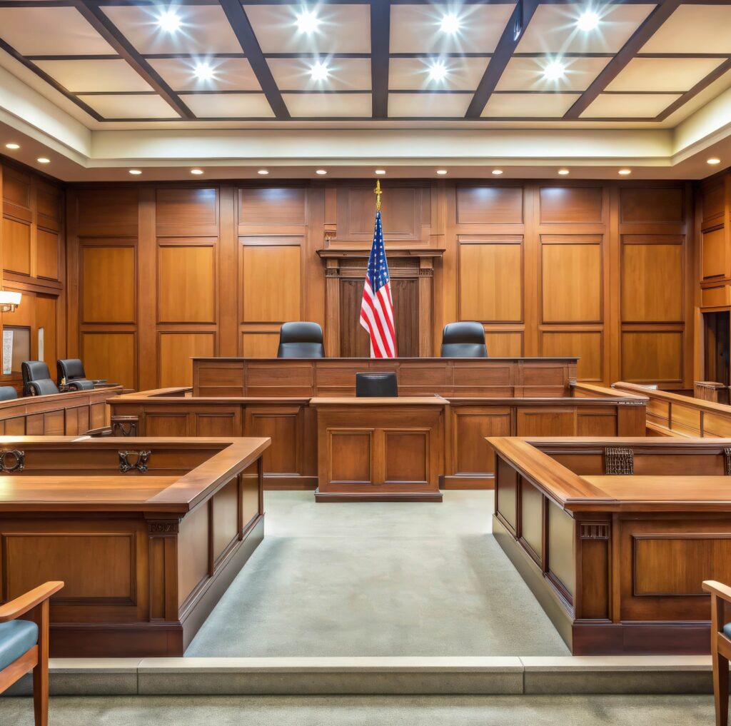 An empty courtroom