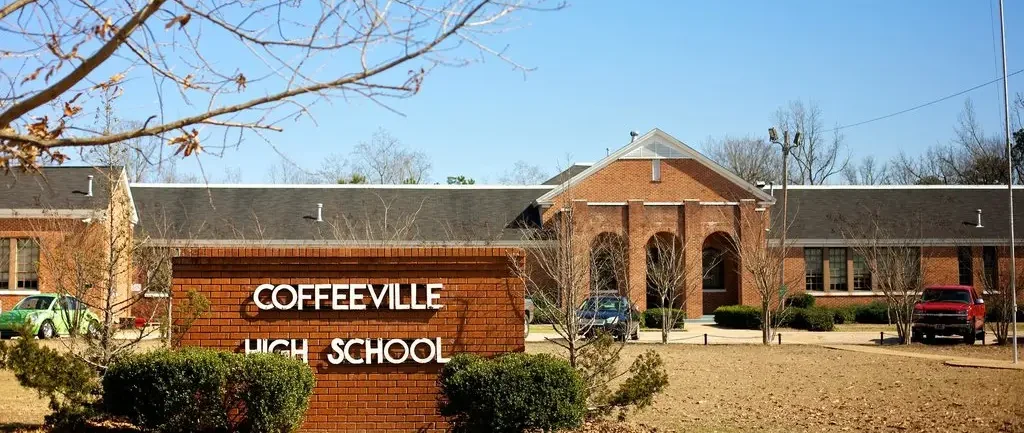 Sign outside of Coffeeville High School