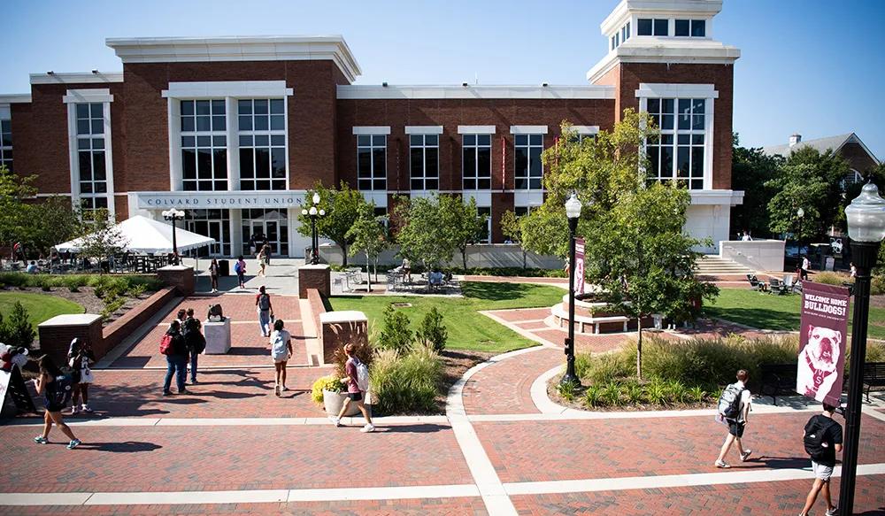 Mississippi State University students walking