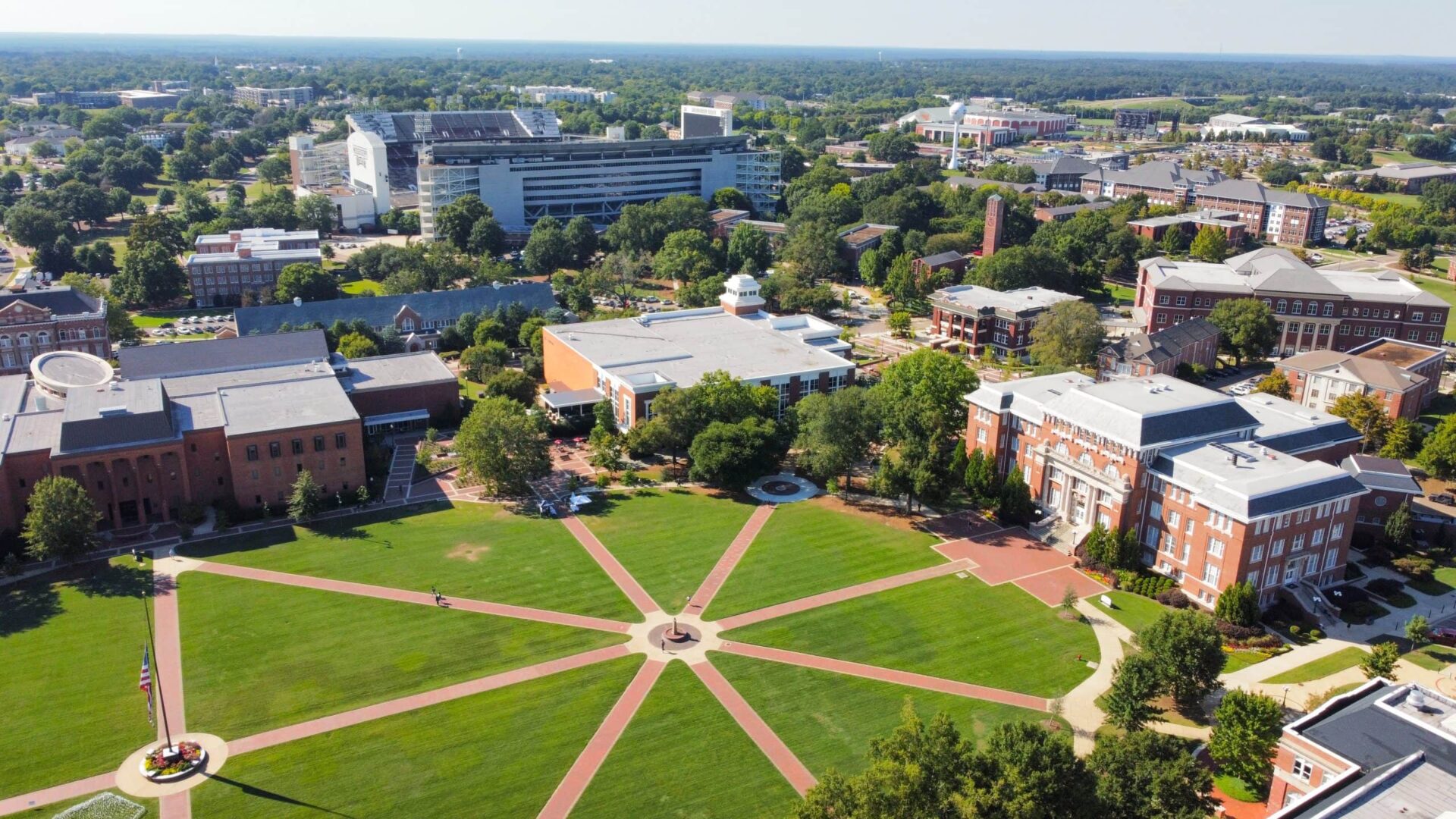 Mississippi State University quad overhead